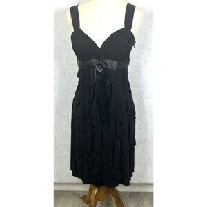 CACHE Women's Dress Black Layers Bow Party Evening Size 8